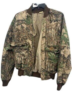 Vintage Duxbak Realtree Camo Bomber Jacket Size M Made In USA